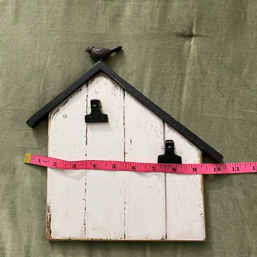 Rustic White and Black Birdhouse Picture Standing Wall Decor OSP